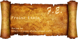 Freisz Etele névjegykártya